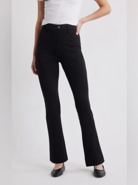 Hue Black High Rise Bootcut Pants Leggings